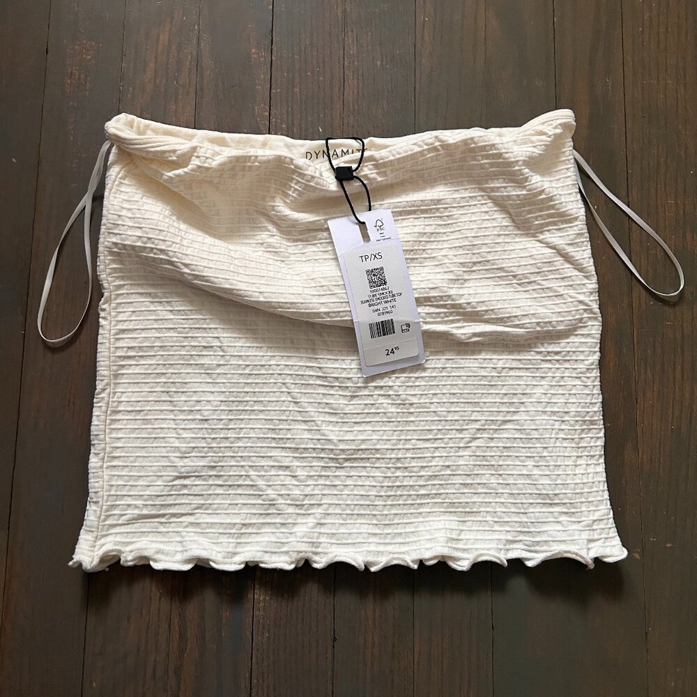 3/$15 🟣 NWT Dynamite cream textured tube top, x-small